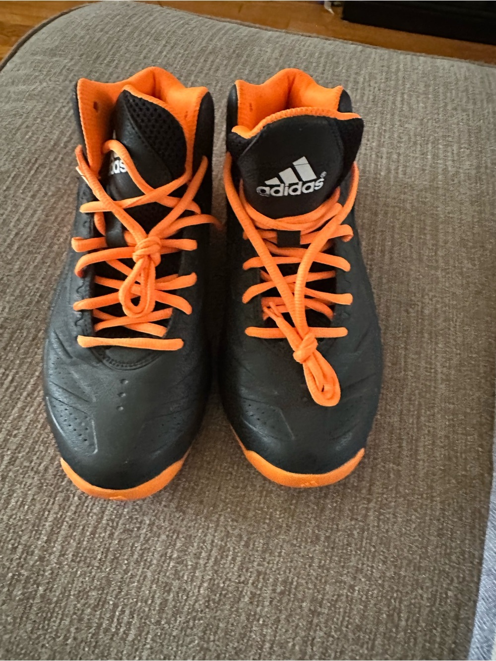 adidas Black & Bright Orange High-Top Sneakers